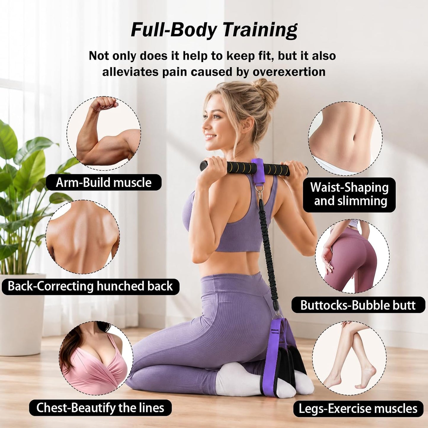 Pedal Resistance Band with Handles, 6-Tubes Natural Rubber Exercise Bands | Upgrade Foot Pedal Resistance Bands for Working Out, Multifunction Fitness Equipment for Abdomen, Waist, Arm, Leg, Pilates