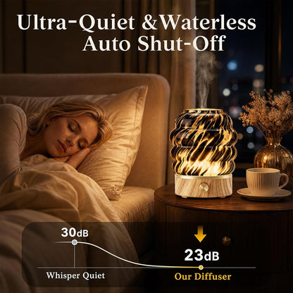 Glass Essential Oil Diffuser for Home - 180ml Ultrasonic Cool Mist Aromatherapy Diffuser for Essential Oils with 7 Led Night Light & Auto Shut-Off Protection for Home Office Bedroom Gifts for Women