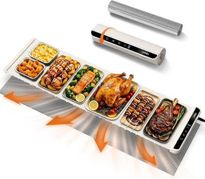 Warming Mat for Food, 26x15 Inch, Off White, Fast Heat, Child Lock