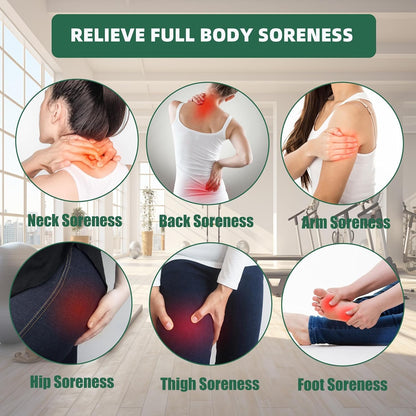 Trigger Point Massager, Back Cane with 12 Massage Nodes for Neck, Back, Shoulder & Full Body, S-Shaped Detachable Deep Tissue Massage Tool, Self Massage for Muscle Knots and Tension (Green)