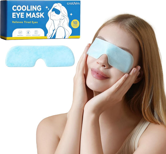 Disposable Cooling Eye Mask for Puffy Eyes, Cold Eye Mask for Eyes Tension Stress Relief, Eye Ice Pack for Cold Compress, 10 Packs
