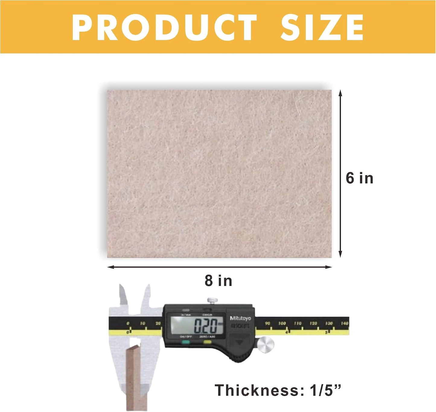 Felt Furniture Pads Self-Adhesive for Hardwood Floors, 8pcs 8" x 6" x 1/5" Cuttable Furniture Pads Square Furniture Movers, Floor Protector Cut into Any Shape, Beige