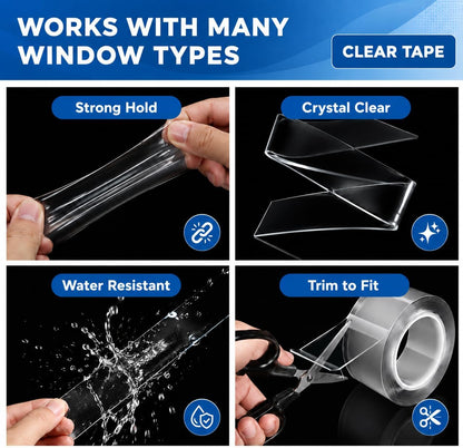 49 Feet Clear Weather Stripping Door Seal, Draft Seal Tape for Doors, Silicone Draft Seal Insulation Tape Strip, Under Door Seal Strip for Window and Door Bottom 3 Rolls Total 49ft (Width 35mm)