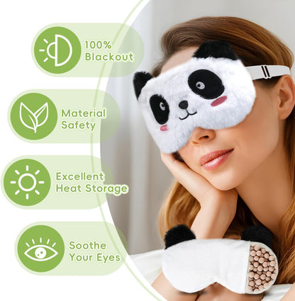 my novel things Microwave Heating Pad with Heated Eye Mask Compress Moist for Relieve Fatigue Period Cramps Uscented Microwavable Heating Pad Cute Bear for Women Birthday Christmas Gifts