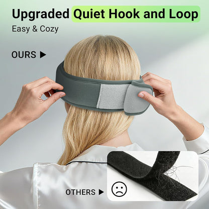 Bamboo Cotton Sleep Mask with Bluetooth Headphones, 100% Blackout, Grey