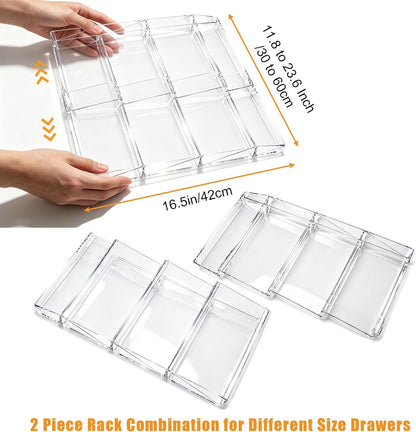 Spice Drawer Organizer,4 Tier Clear Acrylic Spice Rack for Drawer | Expandable 11.8 to 23.6,Seasoning Organizer Tray for Kitchen Drawer,Keep Spice Labels Visible and Easy to Grab,Organizer Only