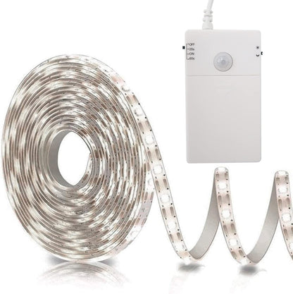 9.8Ft 90 LED Battery Operated Motion Sensor Closet Strip Lights for Stairs | Motion Sensor Cabinet Strip Lights, Motion & Night Sensor Safe Tape Light for Cupboard Wardrobe Kitchen (Cool White)