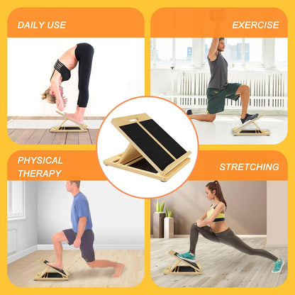 MUCITAGF Professional Wooden Portable Slant Board, Calf Stretch Board | Adjustable Incline Board and Calf Stretcher, Physical Therapy Equipment for Knees, Ankle, Heel, Feet and Leg