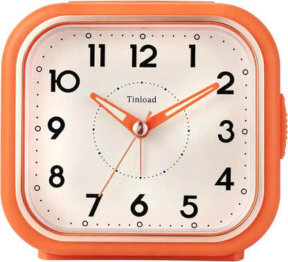 Tinload 4.3" Vintage Retro Analog Alarm Clock, Super Silent Non Ticking Clock with Manual Light, Snooze, Battery Operated, Simply Design, for Living Room, Bedroom, Bedside, Desk(Blue-V2)