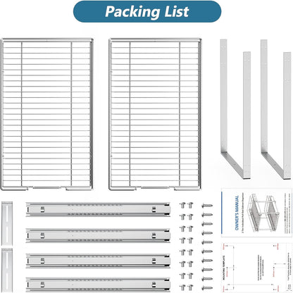 LOVMOR 2 Tier Individual Pull Out Cabinet Organizer 11" W x 18" D, Slide Out Kitchen Cabinet Storage Sliding Shelves