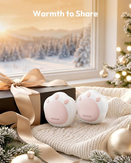 Gaiatop Hand Warmers Rechargeable, 2 Pack Pocket Warmer Cute Cat Paw | Magnetic, 3 Levels, Reusable Portable Electric Heater, Travel Essentials, Stocking Stuffers, Gifts for Women, Men, Cat Lover