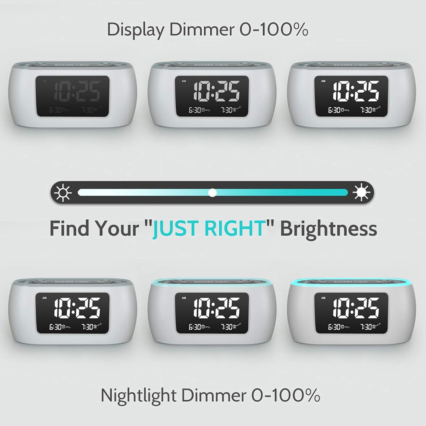 HOUSBAY Digital Alarm Clock Radio for Bedrooms with Night Light | Phone-Free Wake-Up with Dual Alarm, FM Radio for Favorite Stations, Small Radio Clock for Bedside, Battery Backup