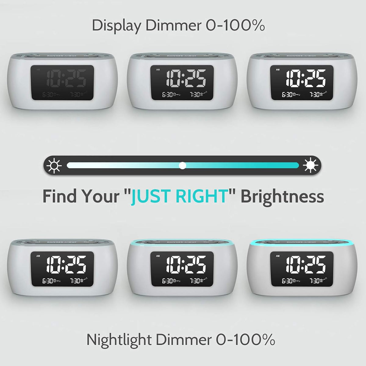 HOUSBAY Digital Alarm Clock Radio for Bedrooms with Night Light