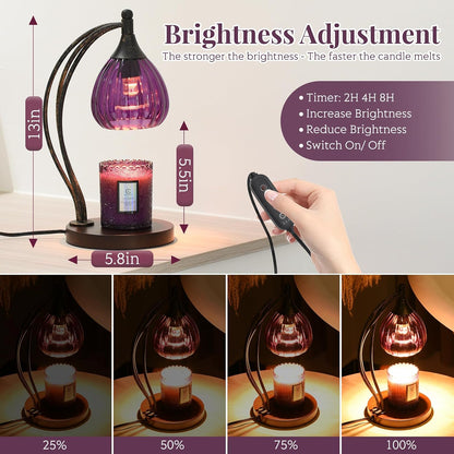 Candle Warmer Lamp with Timer and Dimmer - Electric Melter for Scented Jar Candles - Housewarming, New Home Decor
