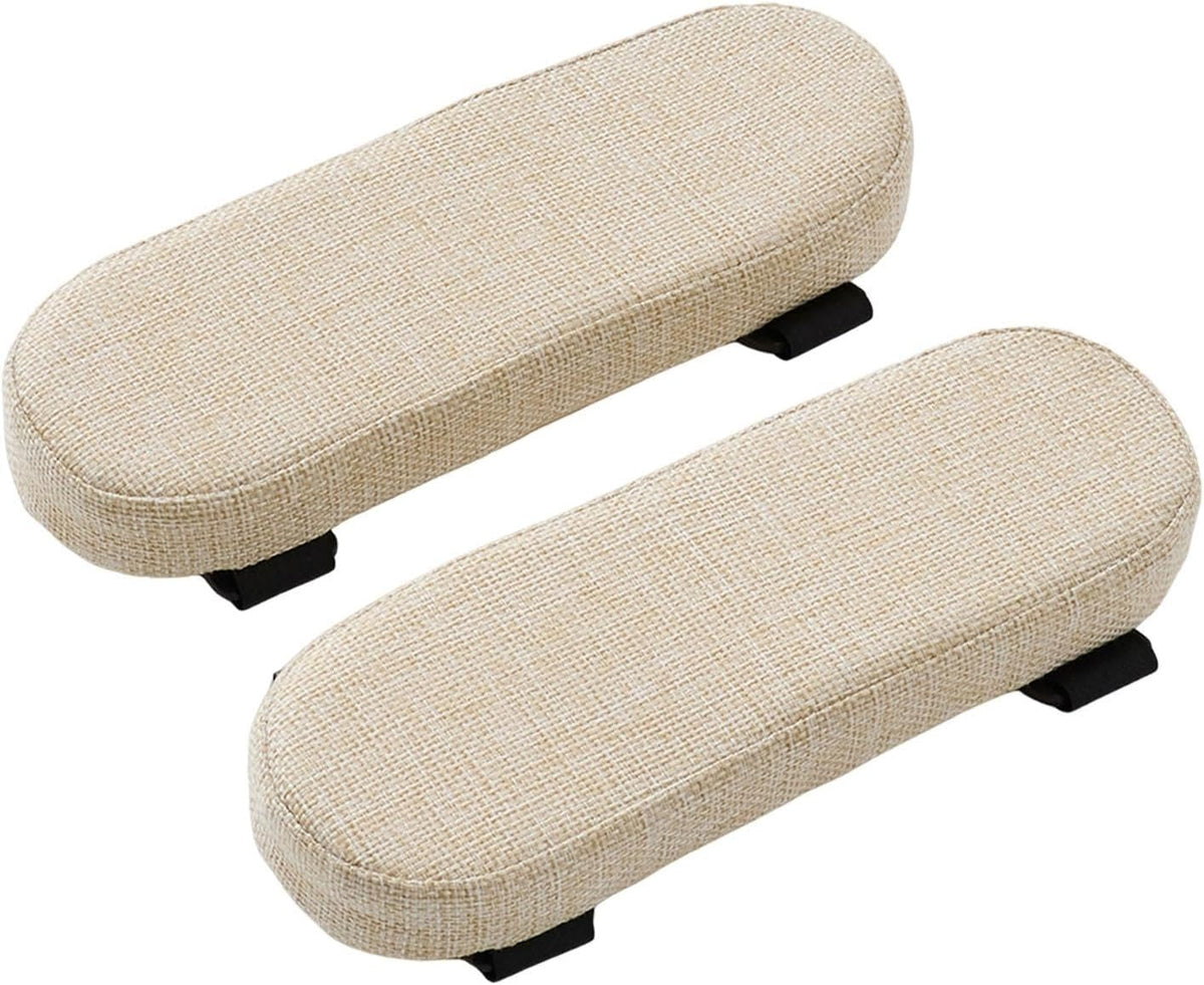 Office Chair Armrest Pad Elbow Cushion Thick Removable Cover Desk Chair Armrest Cushion Arm Padding for Recliners Sofa Home, Beige