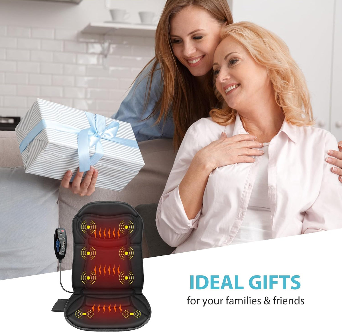 CuPiLo Back Massager with Heat, Vibration Massage Seat Cushion for Chair
