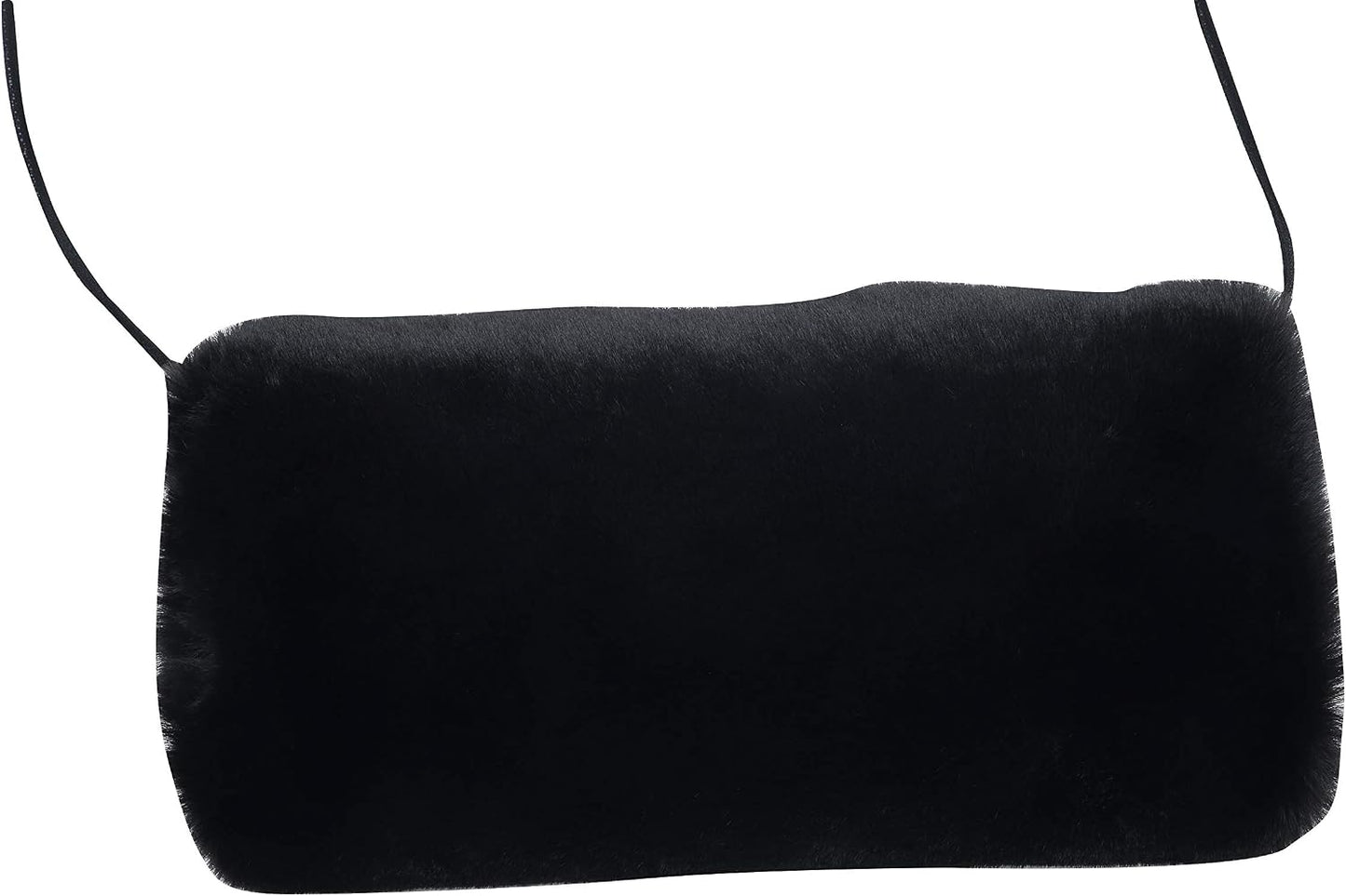 Faux Fur Hand Muff for Women Winter Hand Warm Warmer with PU Leather Strap