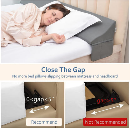 Vekkia Cal King Wedge Pillow Headboard,Bed Wedge Gap Filler-Gap 0-6"