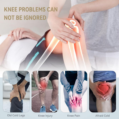 FIT KING Foot & Leg Compression Massager with Knee Heating for Circulation | FSA-HSA, Adjustable Leg Wraps, Size Extensions, 3 Modes 3 Intensities, Helpful for Pain Edema RLS, Great Gift for Wife Mom