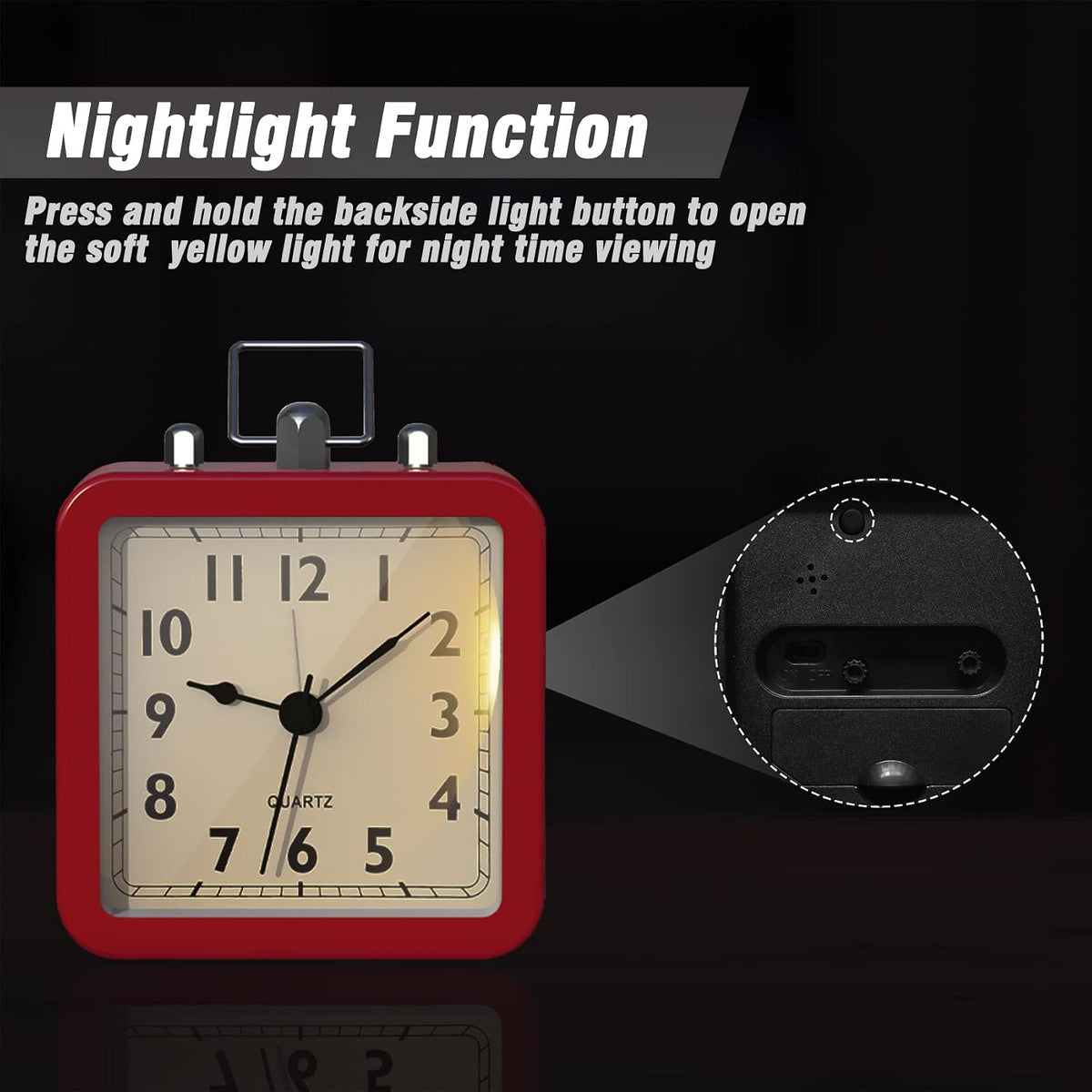 AYRELY® Small Metal Alarm Clock, Desk and Table Clock for Travel