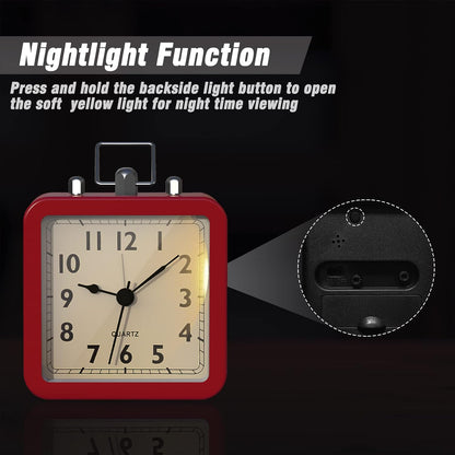 AYRELY® Small Metal Alarm Clock, Desk and Table Clock for Travel