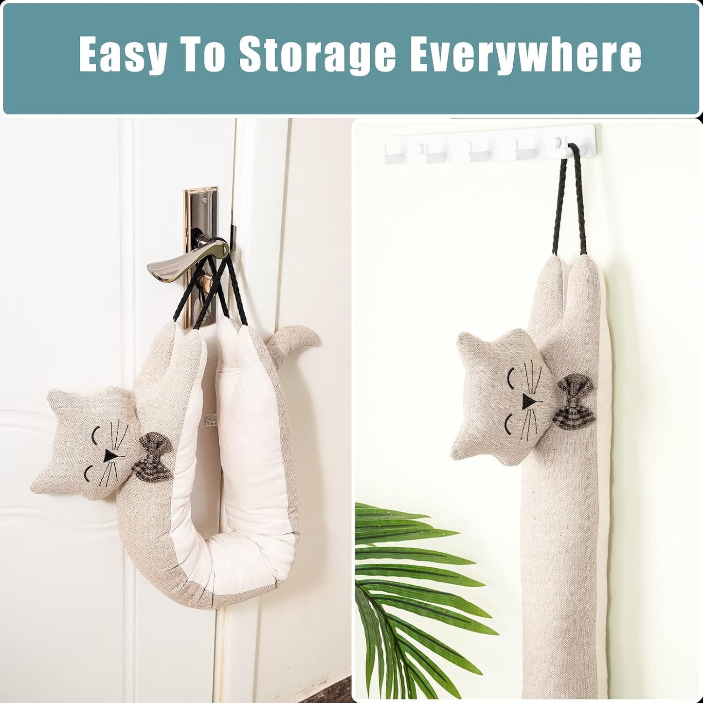 Under Door Draft Stopper Decorative Wind Stopper 36 inch for Door & Window, Weighted Animal Air Draft Stopper for Bottom of Door with Hanging Loops - Brown Dog