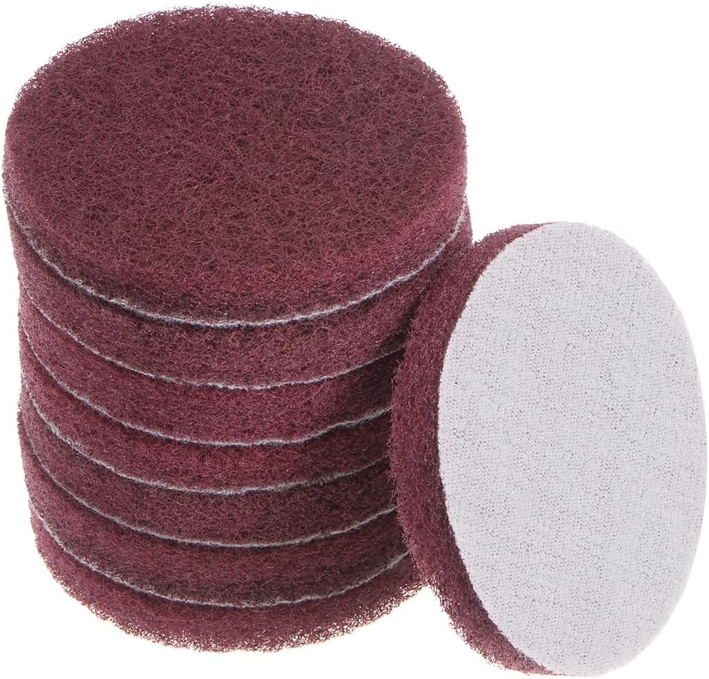 HARFINGTON 8pcs Drill Power Brush 3 inch Tile Scrubber Scouring Pads 180-240 Grit for Bathroom Kitchen Household Cleaning