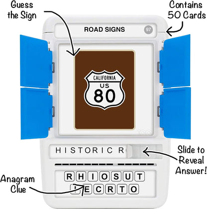Logos Travel Game - Guess 100 Logos | Flash Cards with Slide Reveal Case | Card Game, Gift, Stocking Stuffer | Hours of Fun for Kids and Adults | Ages 6+
