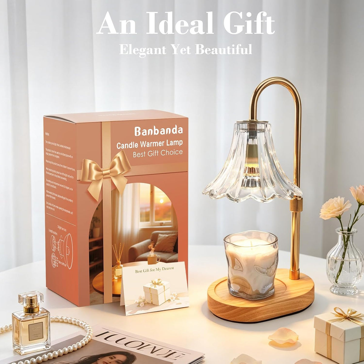 Adjustable Candle Warmer Lamp with Timer: Mothers Day Gifts Lamp fits All Candle Jar Home Decor - Wax Warmer for Scented Wax - Birthday Gifts for Women