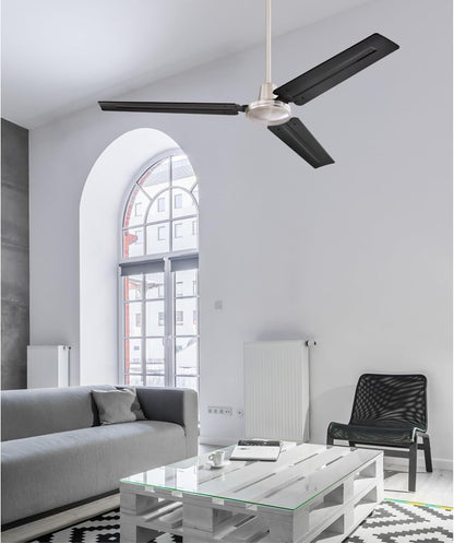 Westinghouse 7840900 Industrial 56-Inch Three-Blade Ceiling Fan with J-Hook Installation System, White, Wall Control | J-hook installation system, Wall control included, Three steel blades, Indoor installation, High-airflow performance