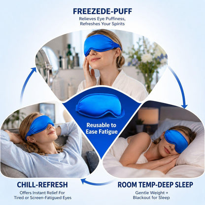 Cooling Eye Mask for Puffy Eyes: Fsa Eligible Items Hsa, Face Ice Eye Pack for Migraine After Surgery Relief - Reusable Cold Compress for Headaches Puffiness - Comfortable Weighted Fit Gel Sleep Mask