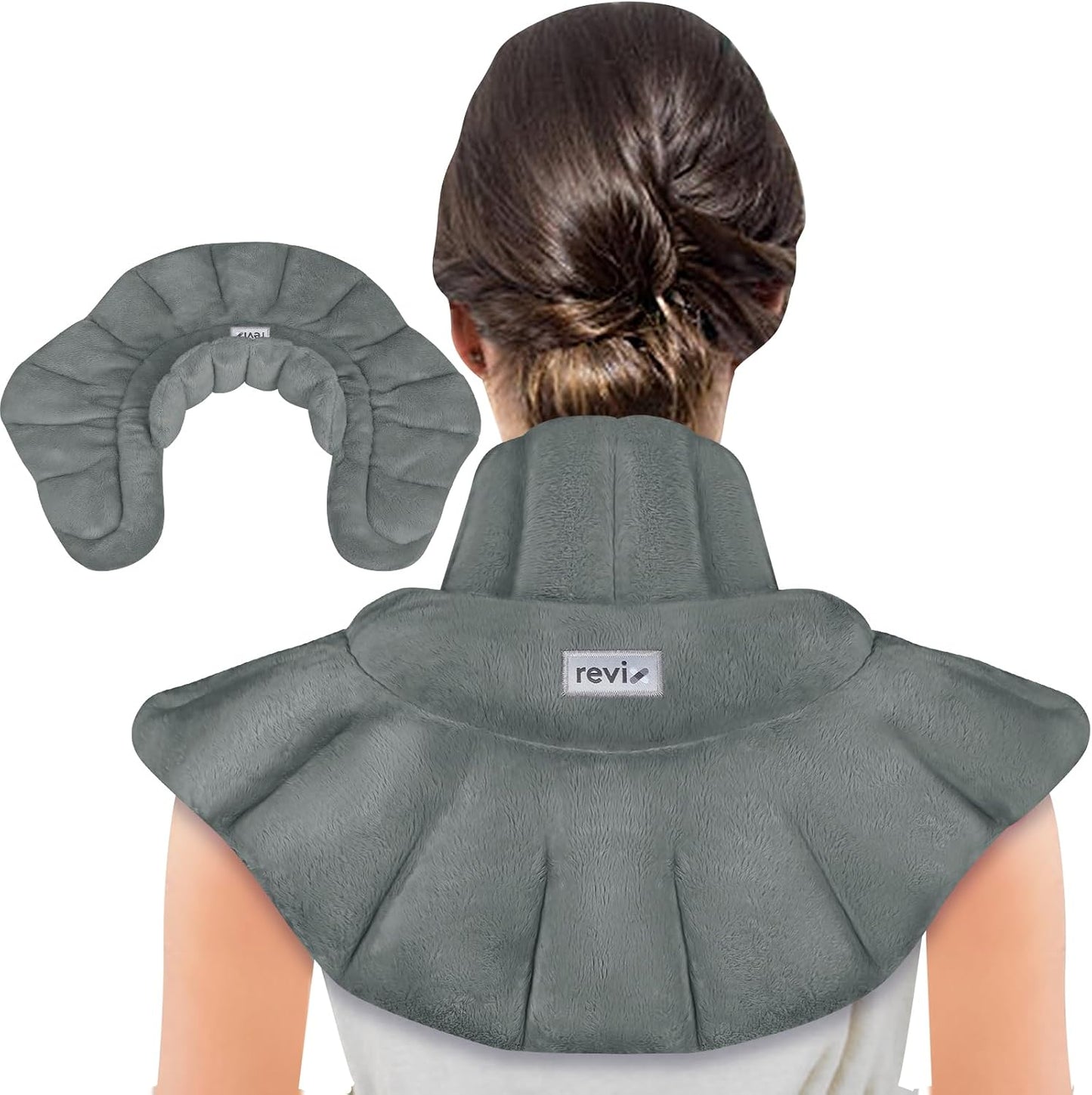 REVIX Microwave Heating Pad for Neck and Shoulders Back, Microwavable Heated Neck Wrap Warmer with Moist Heat, Lavender Aromatherapy Hot and Cold Pack