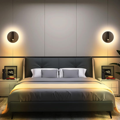 ZEROUNO Hardwired Sconces Wall Mounted Reading Lights with Switch LED Wall Lighting for Bedroom Bedside Lamps (Black)