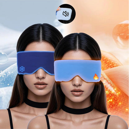 100% Blackout Sleep Mask for Side Sleepers &Travel | Zero Pressure Design, Dual-Sided Cooling/Warm Memory Foam, Adjustable Head Strap | Quiet Hook & Loop Closure