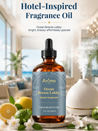 Ocean Breeze Lobby Fragrance Oil, Hotel-Inspired Coastal Resort Scent, Diffuser Oil for Home Diffusers and Crafting