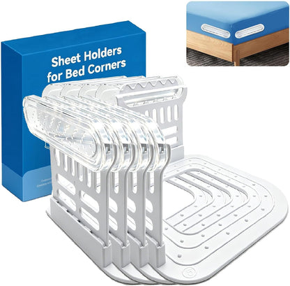Bed Sheet Holders for Corners, Lock Fitted Sheet Holder 4 PCS