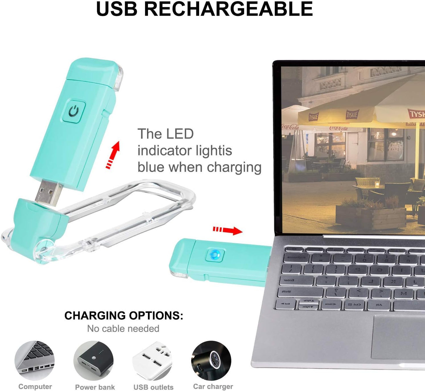 LUXSWAY USB Rechargeable Book Light for Reading,Small Book Reading Light in Bed,Clip On Bookmark Kids Light for Bed,Brightness Adjustable for Eye Care,2 4000K and 2 1550K LEDs for Bookworms