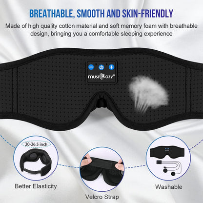 MUSICOZY Sleep Headphones Bluetooth 5.4 Sleep Mask with HD Sound