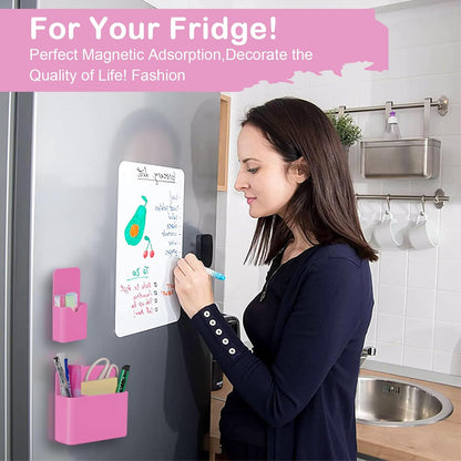 KITANIS Magnetic Pen Holder,2 Pack Magnetic Dry Erase Marker Holder with Generous Compartments,Strong Magnet Storage Marker Pen Pencil Organizer for Refrigerator,Whiteboard,Locker Accessories