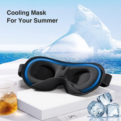 YFONG Weighted Sleep Mask for Women Men, 3D Light Blocking Eye Mask, Black