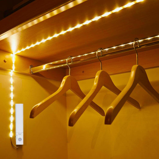 Cuttable Battery Operated Motion Sensor LED Light Strip Indoor 10 ft