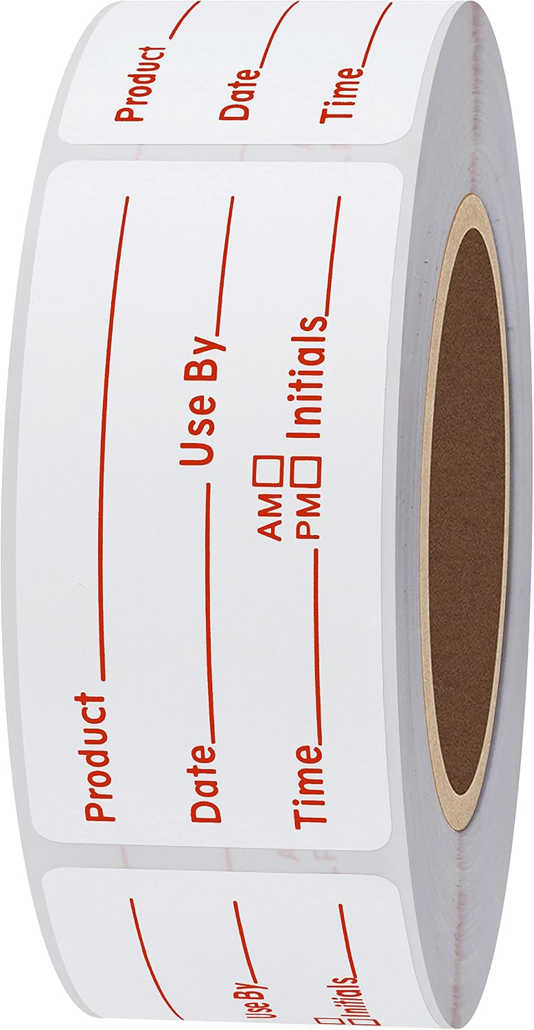 500pcs Freezer Labels Removable Storage Stickers 1x2 Inch Waterproof Oil-Resistant Refrigerator Kitchen Labels (Red)