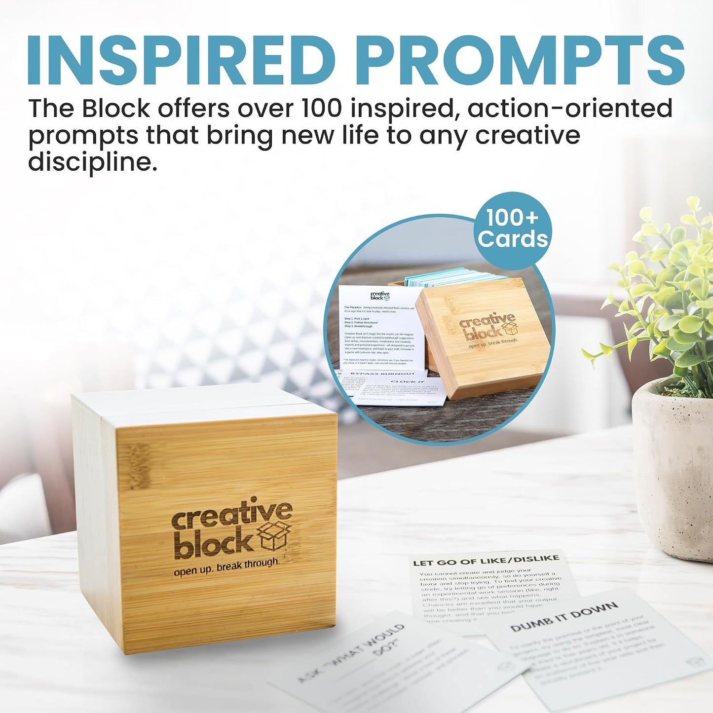 Cards for Writers, Artists, Creators - 100+ Problem Solving Inspiration Thinking Card Suggestions from Neuroscientists, Mindfulness Experts - Prompts to Overcome Mental Blocks