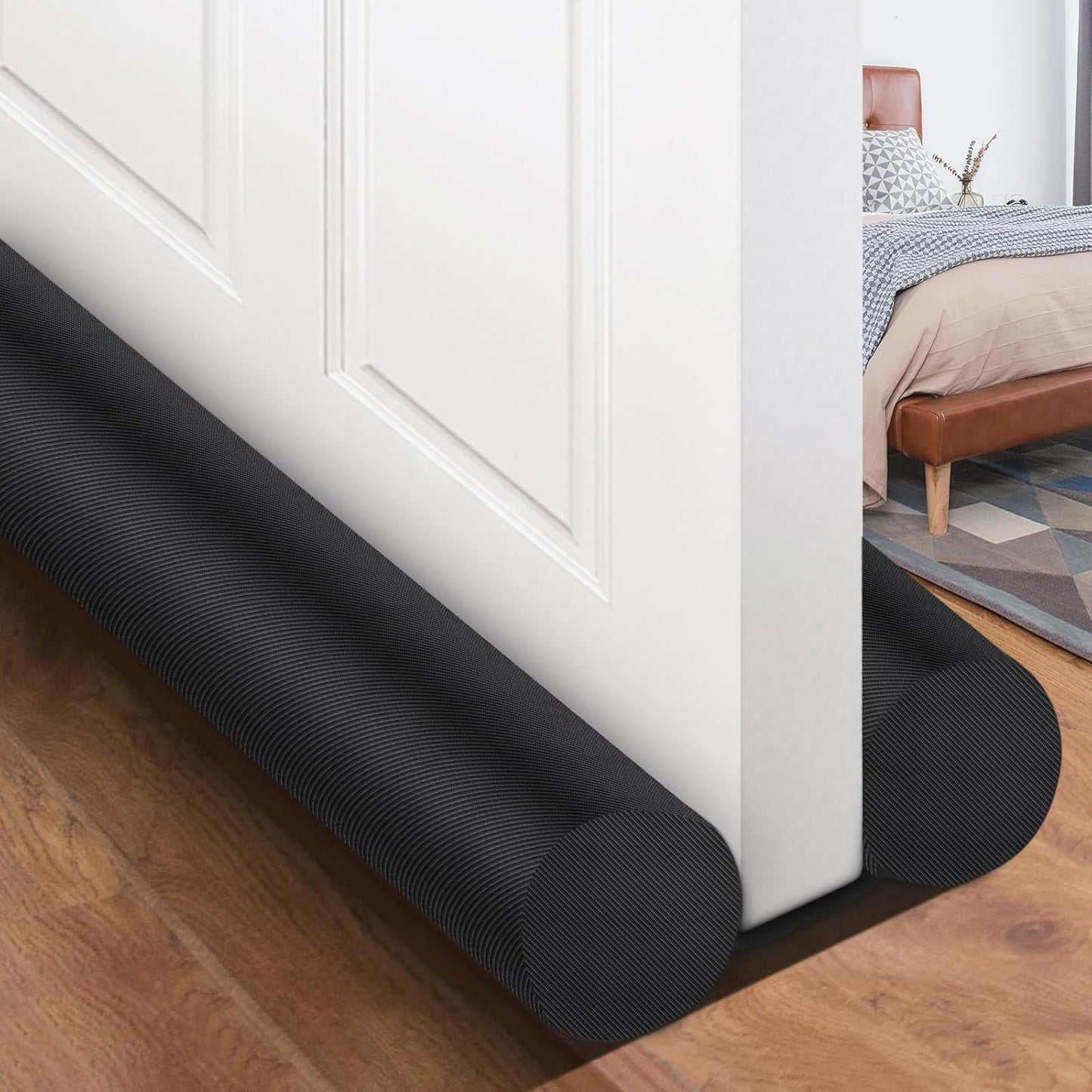 MAXTID Large Door Draft Stopper 30 Inch for Small Bedroom, Fits 1.7" Gaps | Small Size Bedroom Door, Fits 0.5 to 1.7" Gaps, White Under Door Draft Blocker, Seal Gap, Draft Guard for Bottom of Doors