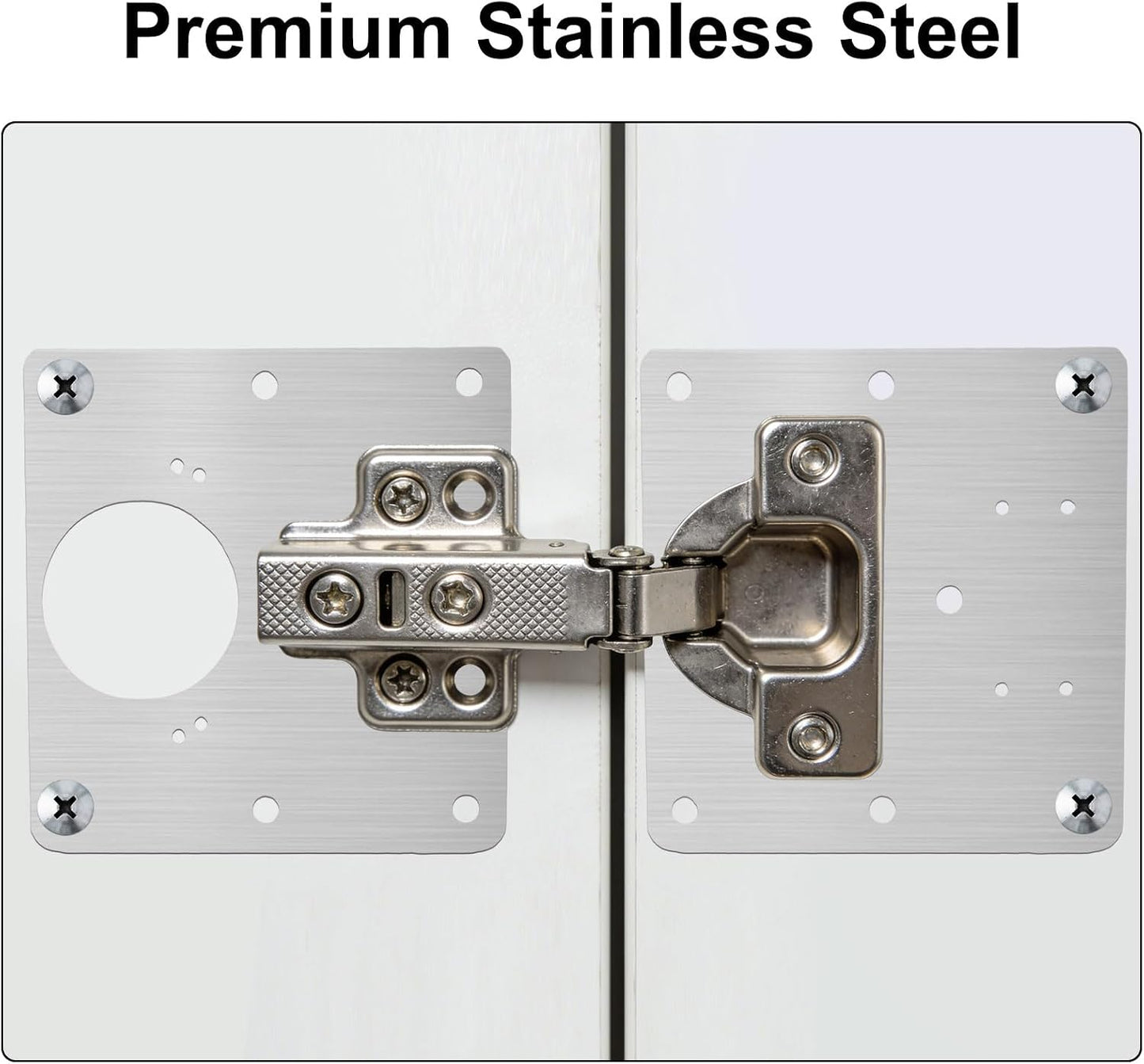 6 PCS Cabinet Hinge Repair Plate Kit | Hinge Fixing Plates with Screws, Stainless Steel, For Loose Hinges, Cupboards & Furniture