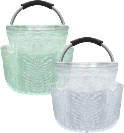 17L Cleaning Caddy with Handle and 6 Pockets, Foldable Cleaning Supply Caddy, Portable Shower Caddy in 600D Oxford Fabric, Multifunctional Storage Basket for Camping, Gardening, Black