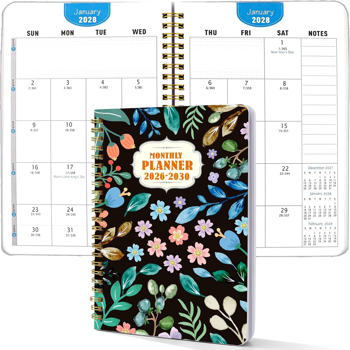 Undated Weekly Planner, A5 Personal Goals Journal Non Dated Weekly Planner to Do List Notebook with Goal Habit Tracker Organizer, Cute Undated Week Planners with Spiral Binding for Kids School Work