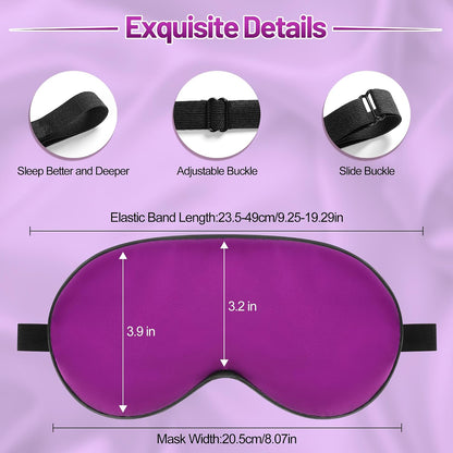 Sleep Mask, Silk Eye Mask for Sleeping with Adjustable Strap, Satin Blackout Sleeping Eye Mask for Men&Women, Comfortable Blindfold Eyeshade for Night Sleep(Black)