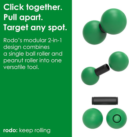 2-in-1 Medium Peanut & Lacrosse Ball Roller | Deep Tissue Massage Tool for Fascia, Plantar Fasciitis, Hips & Back | Mobility & Recovery Roller | Compact, Travel-Friendly, Pilates & Therapy Ready