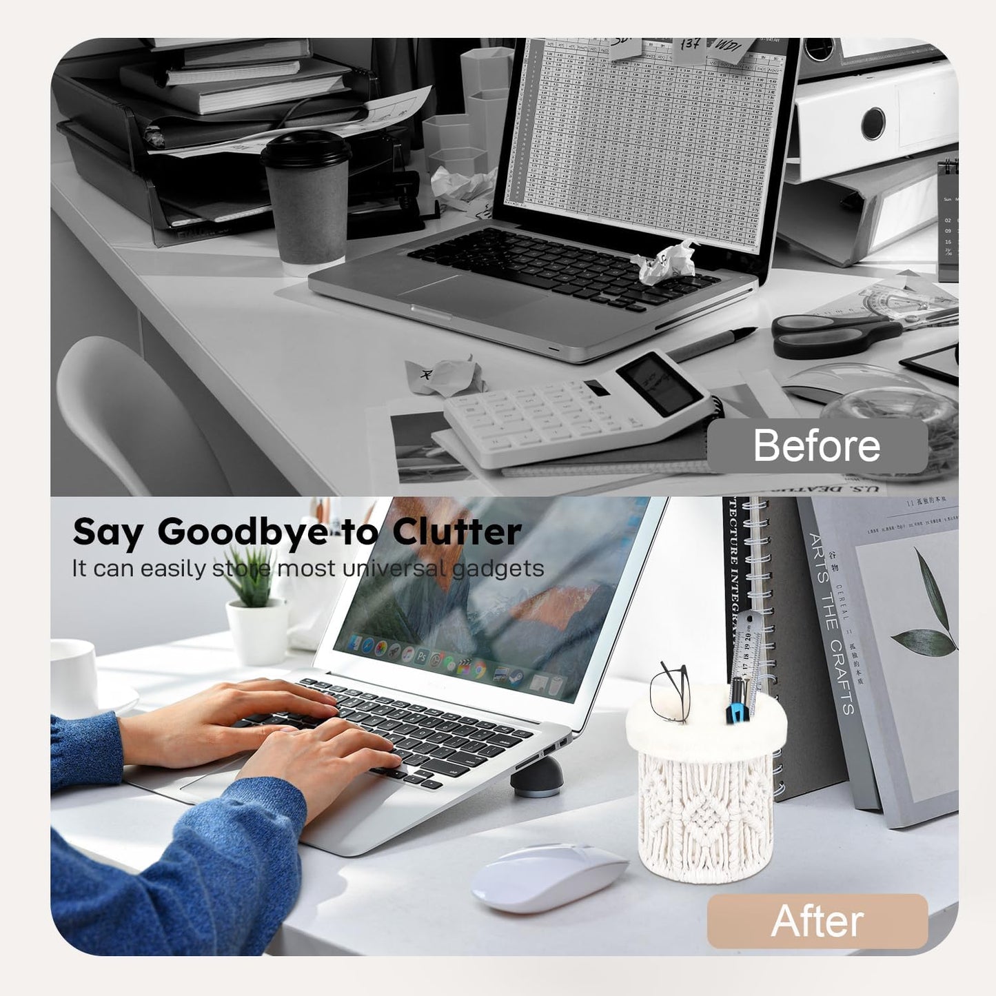 2 in 1 Glasses Holder, Anti-scratch Plush Lined Eyeglass Holder Stand for Nightstand Desk Eye-glass Storage Organizer